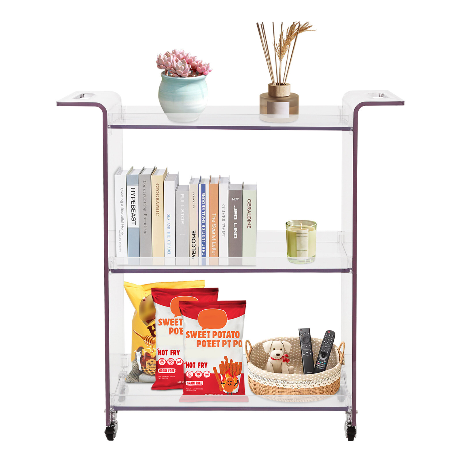 Mobile PC Rolling Cart,PC Cart with Wheels, Rolling Serving Cart
