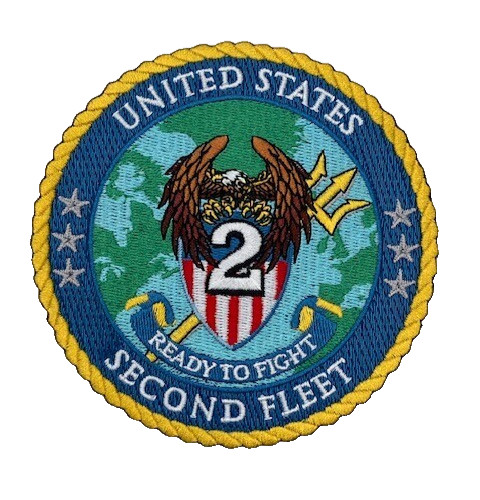 US NAVY SECOND FLEET PATCH,  Ready to Fight, UNITED STATES 2ND FLEET