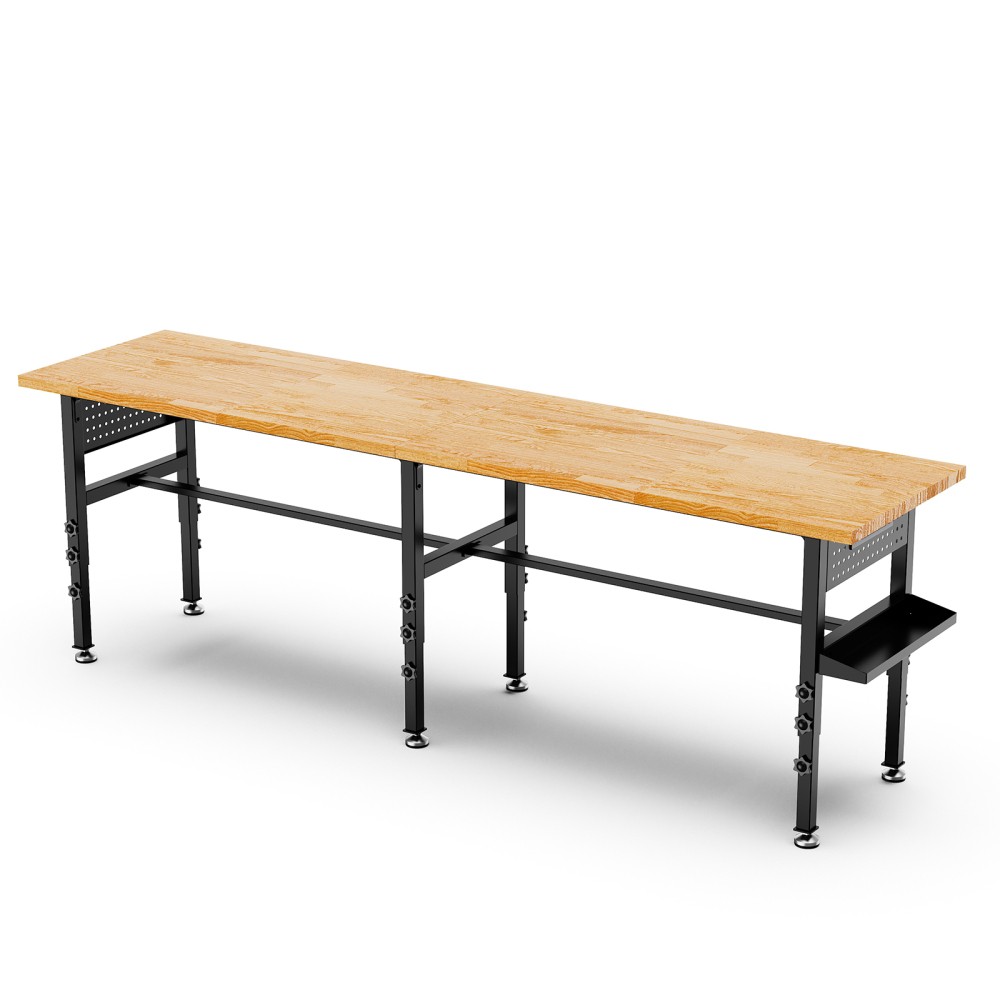 60" Adjustable Workbench w/ Drawers, 2000lb Cap, LED Light, Outlet