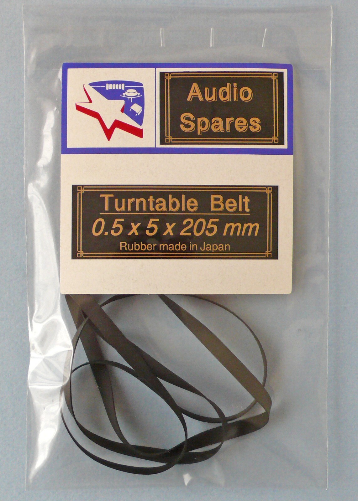 Turntable Belt : Diameter A = 205 mm x Thickness B = 0.5 mm x Width C = 5 mm