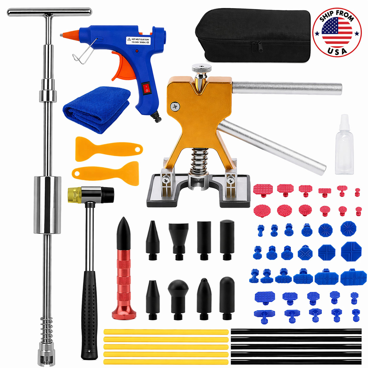 Car Body Dent Puller Hammer Bridge Lifter Tool Paintless Hail Remover Repair Kit