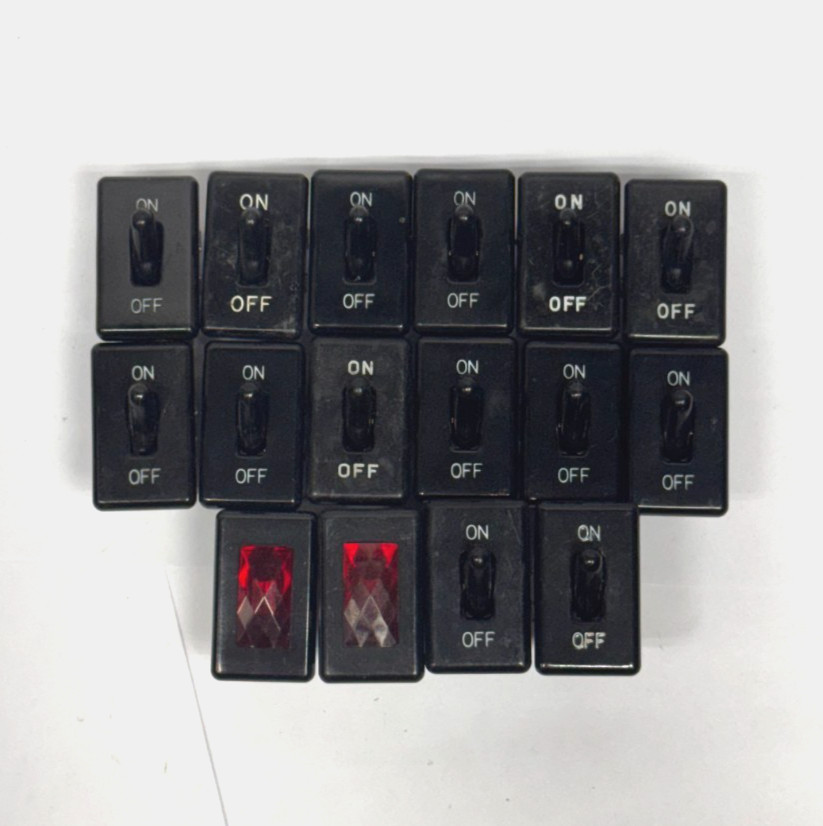 16pc Lot Carling Rocker Switches & Red Indicator Lights Coffee Equip, 011