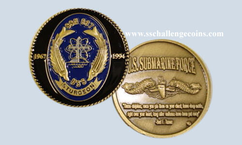 USS Sturgeon SSN 637 Submarine Challenge Coin Sub Force