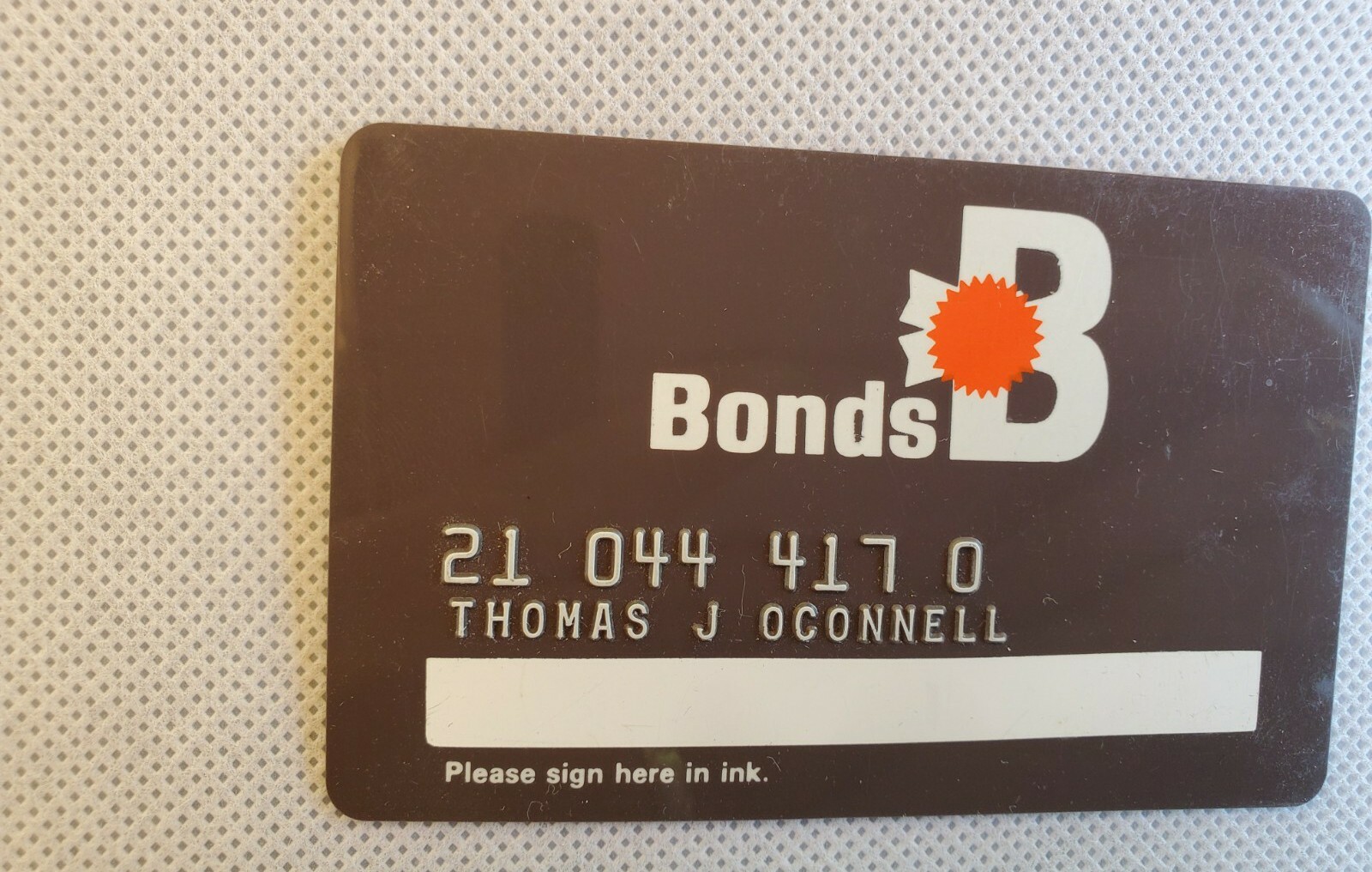 BONDS Charge Card  cc1563