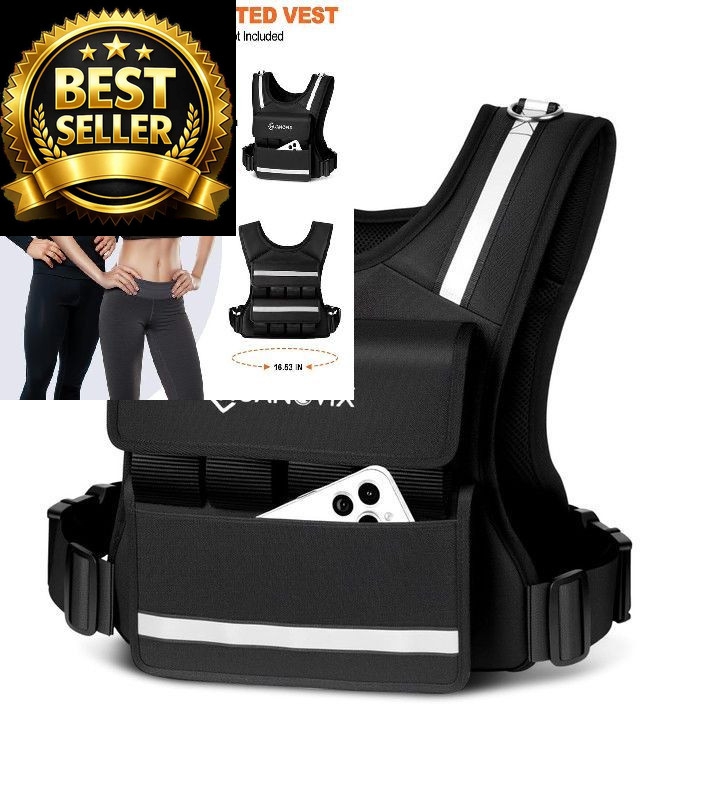 Huanovix Weighted Vest, 0-40 LBS Adjustable Weight Vest With S-XXXL, Black