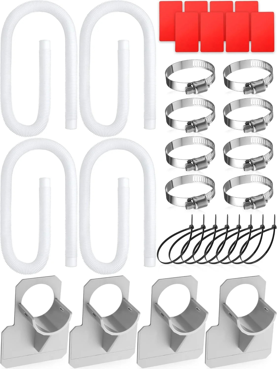 4 Sets Pool Pump Replacement Hose for Above Ground Pools 1.25" Diameter Replacem