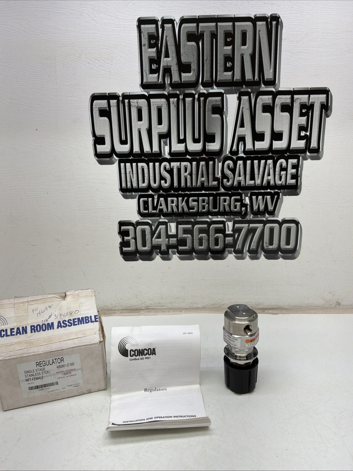 Concoa SS Single Stage Regulator NPT Female 4262801-27-000 NIB
