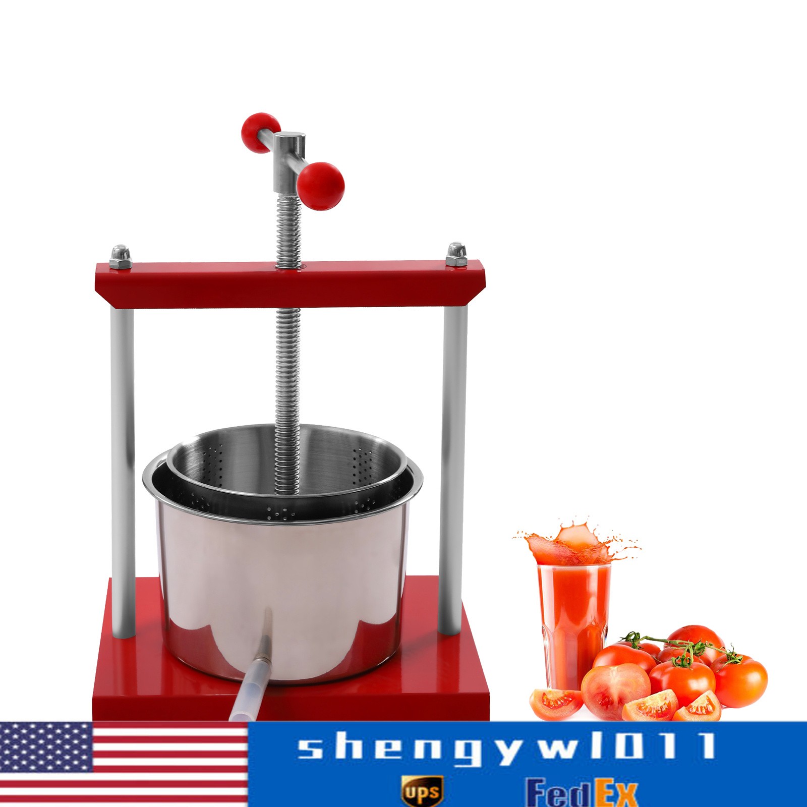 Durable 1.6 Gallon Stainless Steel Cheese Tincture Herb Fruit Wine Manual Press