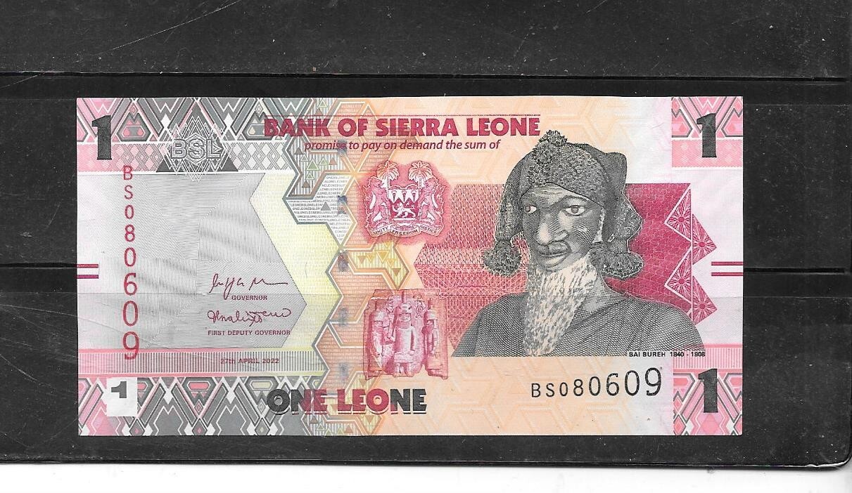 SIERRA LEONE #34 2022 1 LEONE UNCIRCULATED NEW BANKNOTE PAPER MONEY CURRENCY