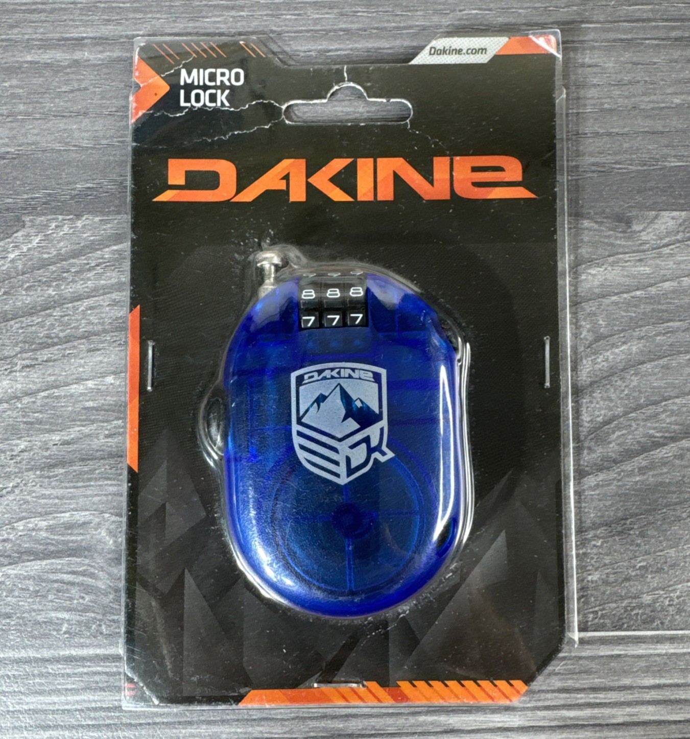 Dakine Micro Lock Blue Retractable Cable 3-Digit Combination Ski Snowboard