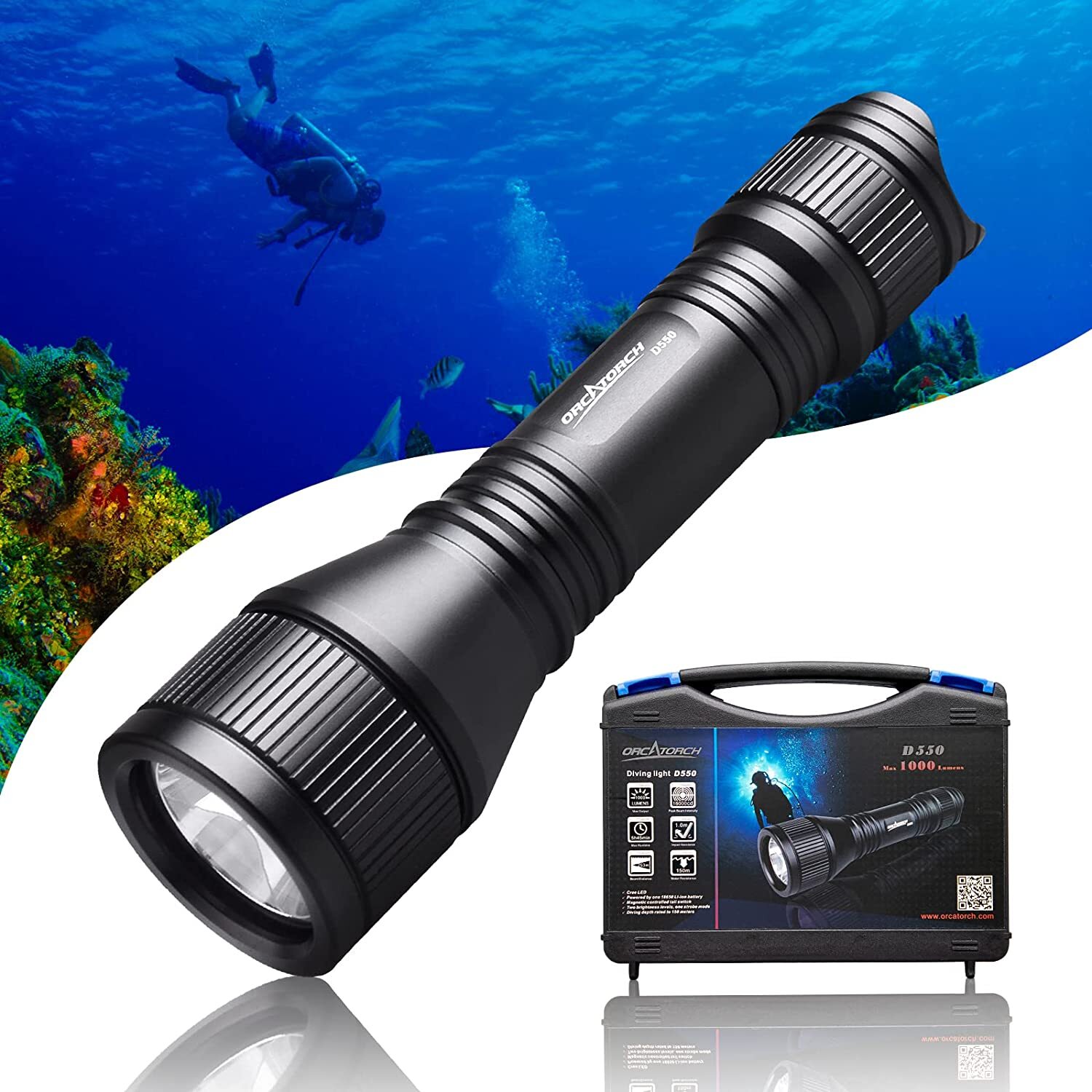 Scuba Dive Light for Cave Dive Cavern Underwater Photo Compact Night Dive Torch