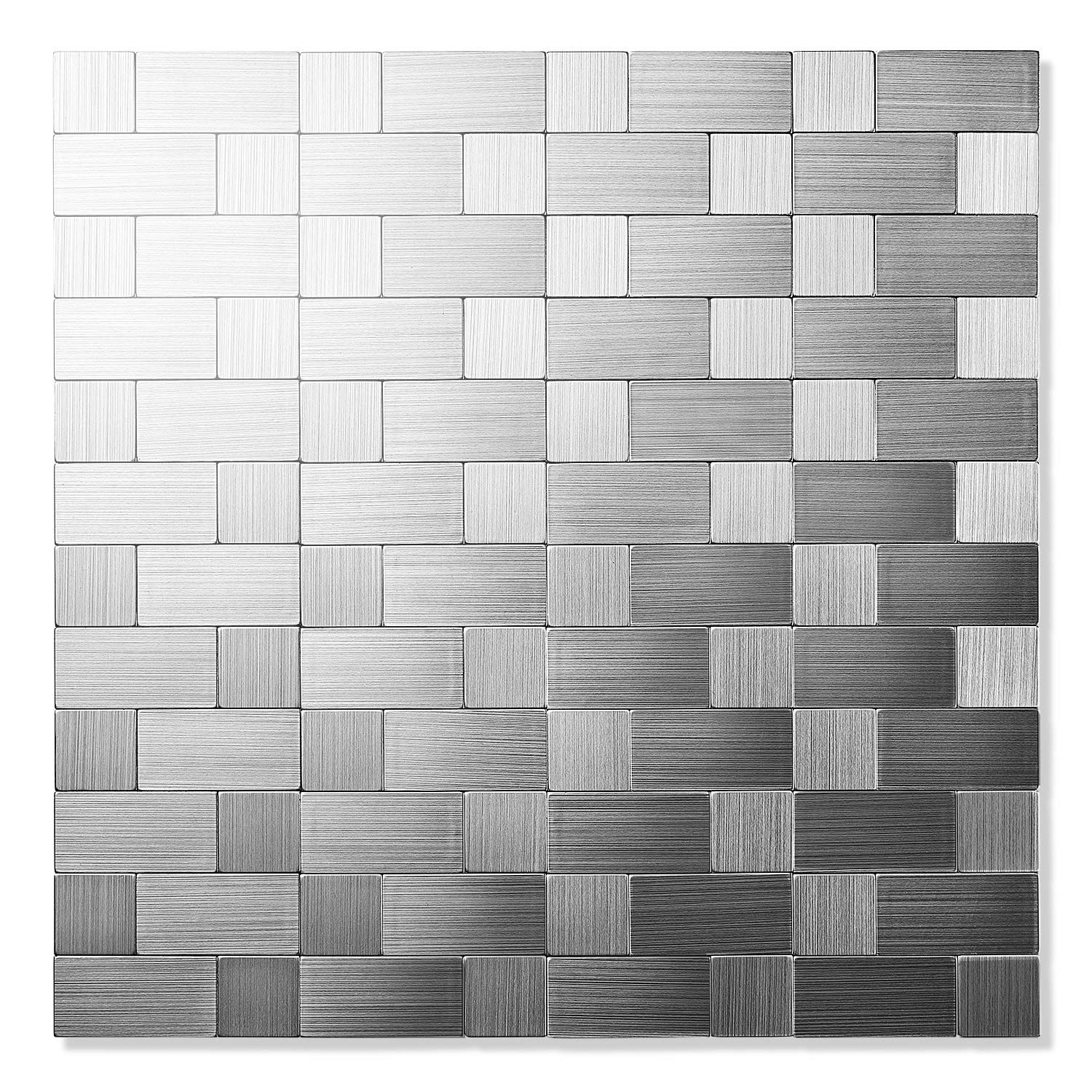 Yipscazo 10-Sheets Peel and Stick 12 x 12 Inch, Square + Rectangle