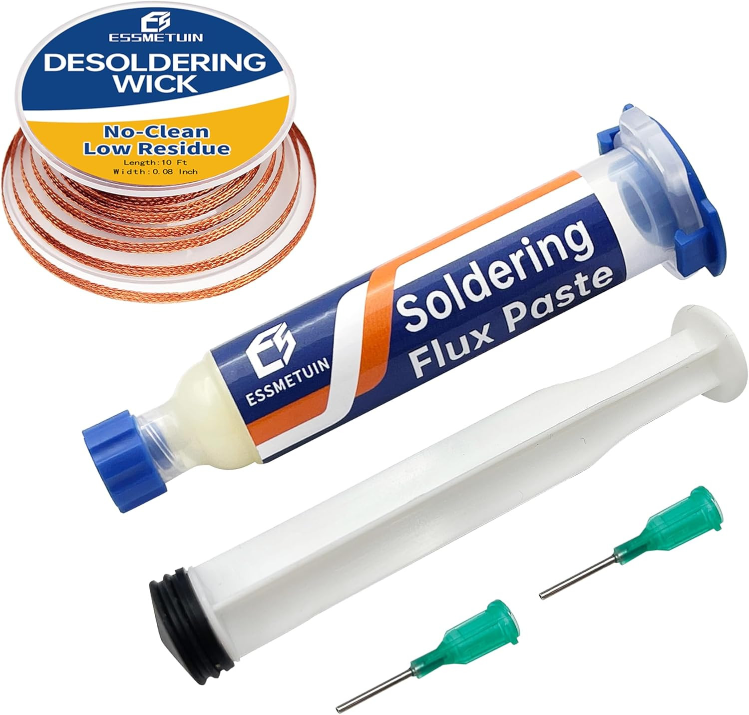 Desoldering Wick and Soldering Flux Paste for Electronics Repair, No Clean Flux(