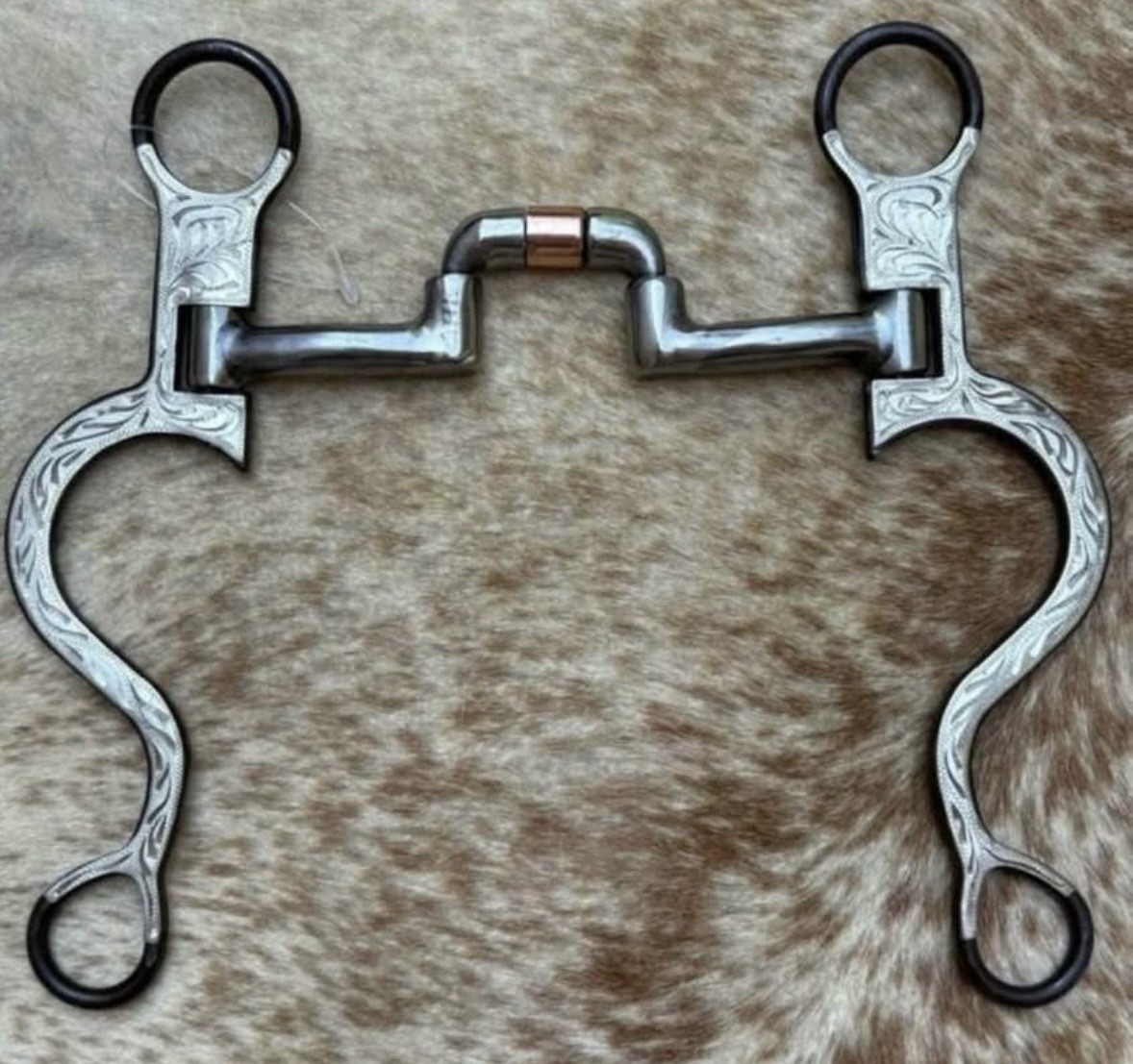 Brown Steel 5” Correction Mouth Engraved German Silver Quality Horse Bit