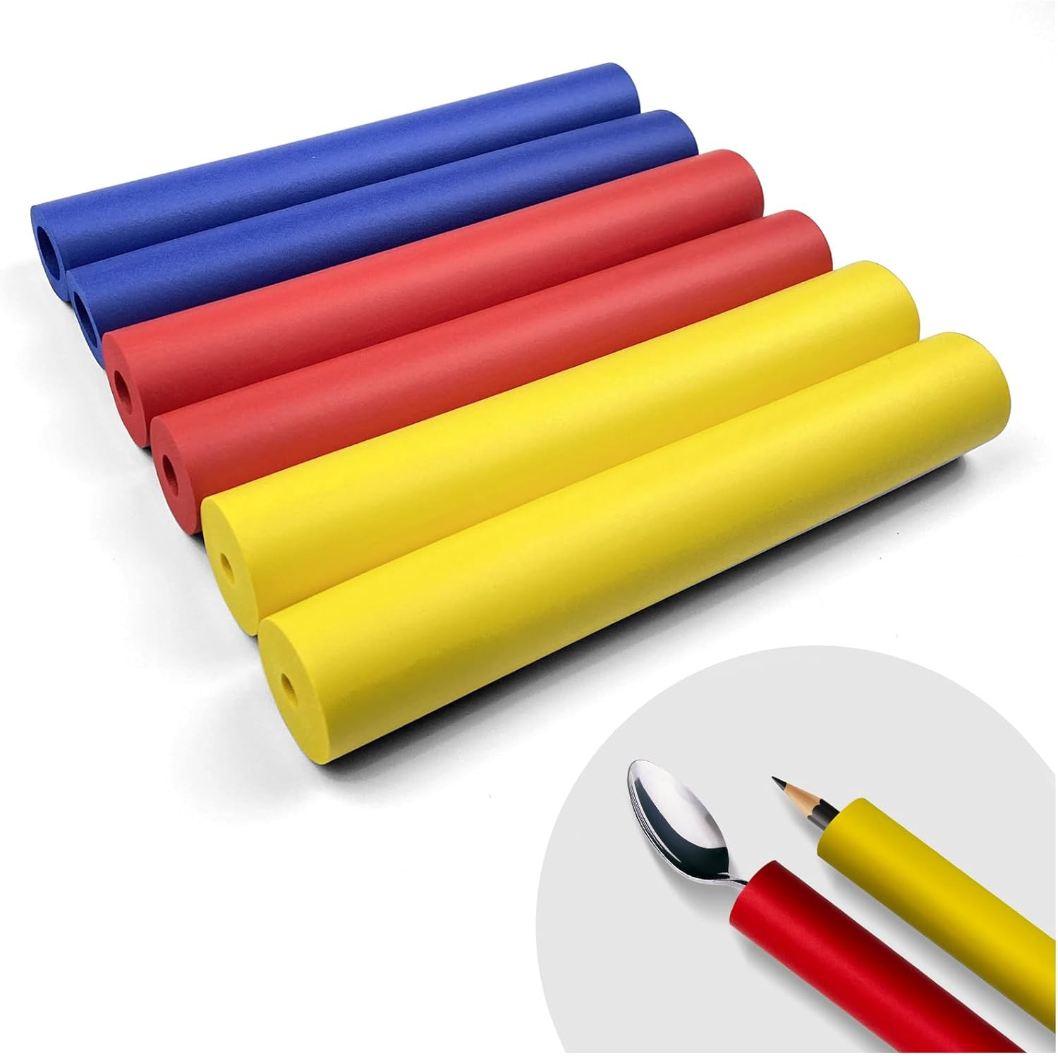 Foam Grip Tubing 6Pcs Adaptive Utensils Grip Tubing, Built up Grip Aid for Utens