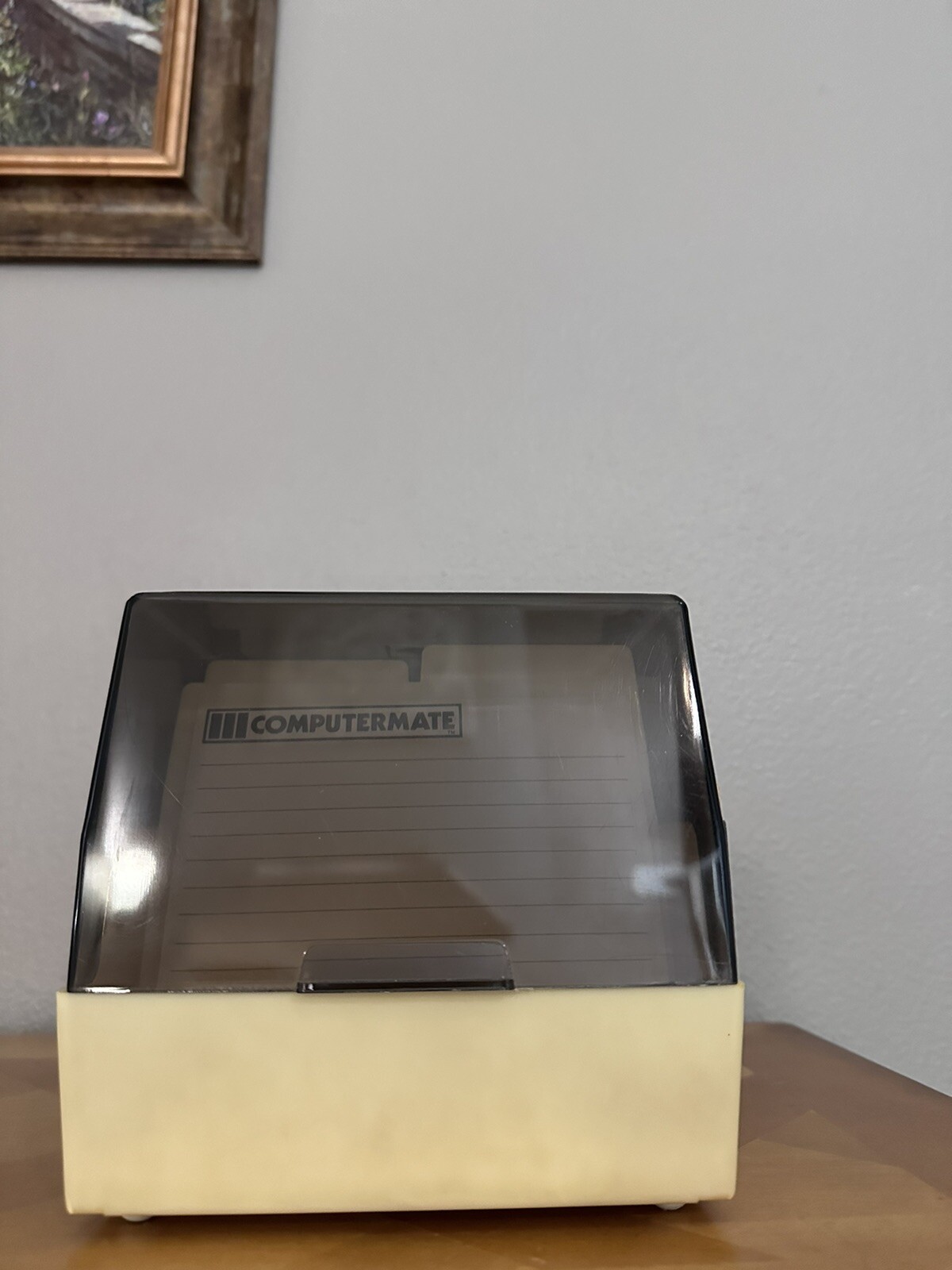 Vintage Computermate Floppy Disc Holder Storage Case 1986 7”x 6.5x 6. 6 Dividers