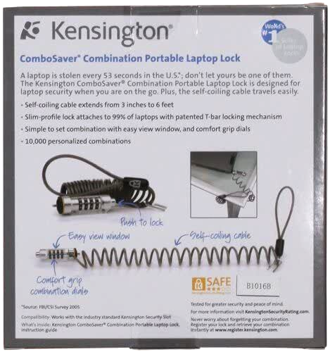 Kensington ComboSaver Combination Portable Notebook Laptop Lock New In Box