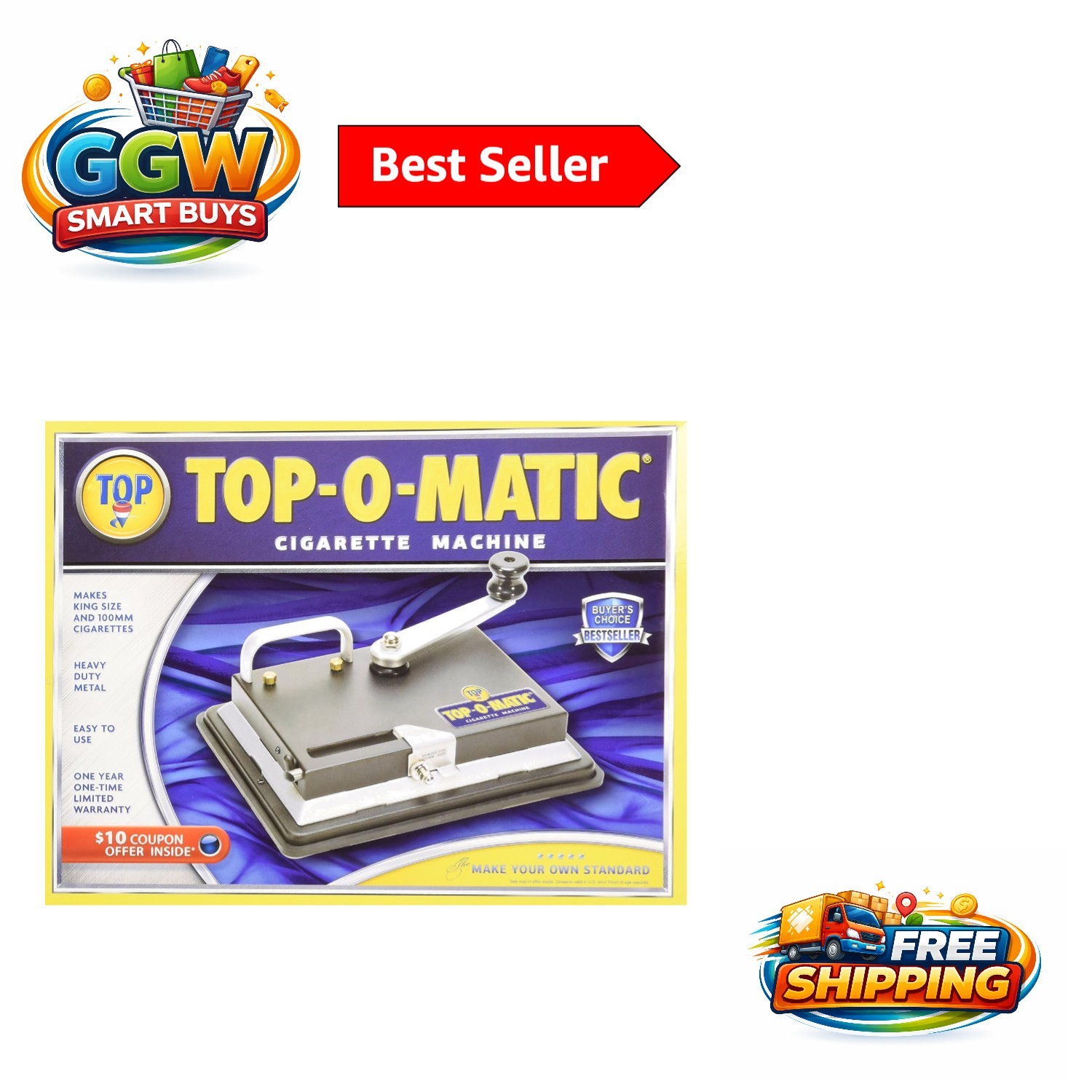 New Cigarette Rolling Machine with Stainless Steel Chamber - Lightweight Design