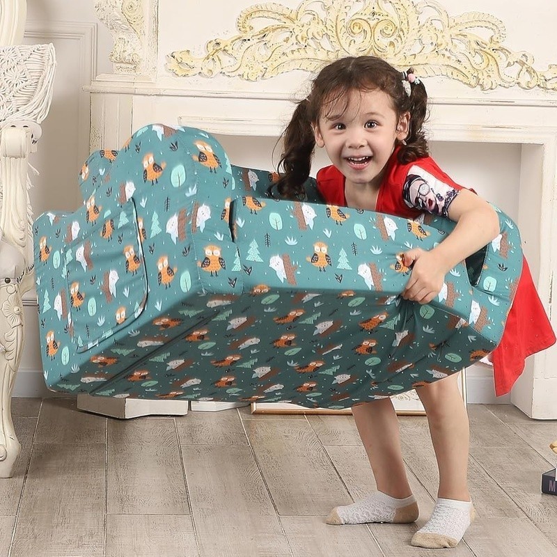 Cute Owl Kids Sofa Portable Comfy Chair Lightweight Toddler Couch Furniture New