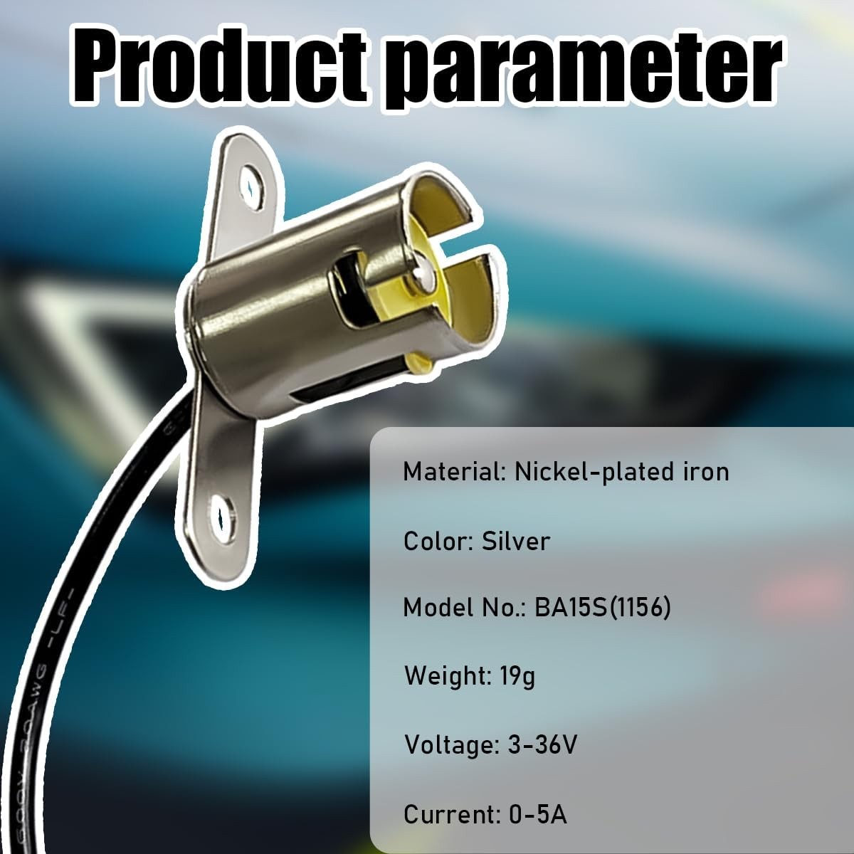 2PCS Car Light Bulb Socket, BA15S 1156 LED Light Bulb Socket Holder, Vehicle Lig