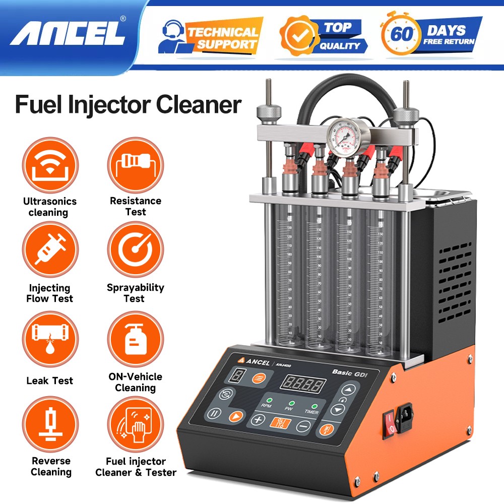ANCEL ANJ400 GDI Fuel Injector Cleaner Tester Auto Ultrasonic Cleaning Machine