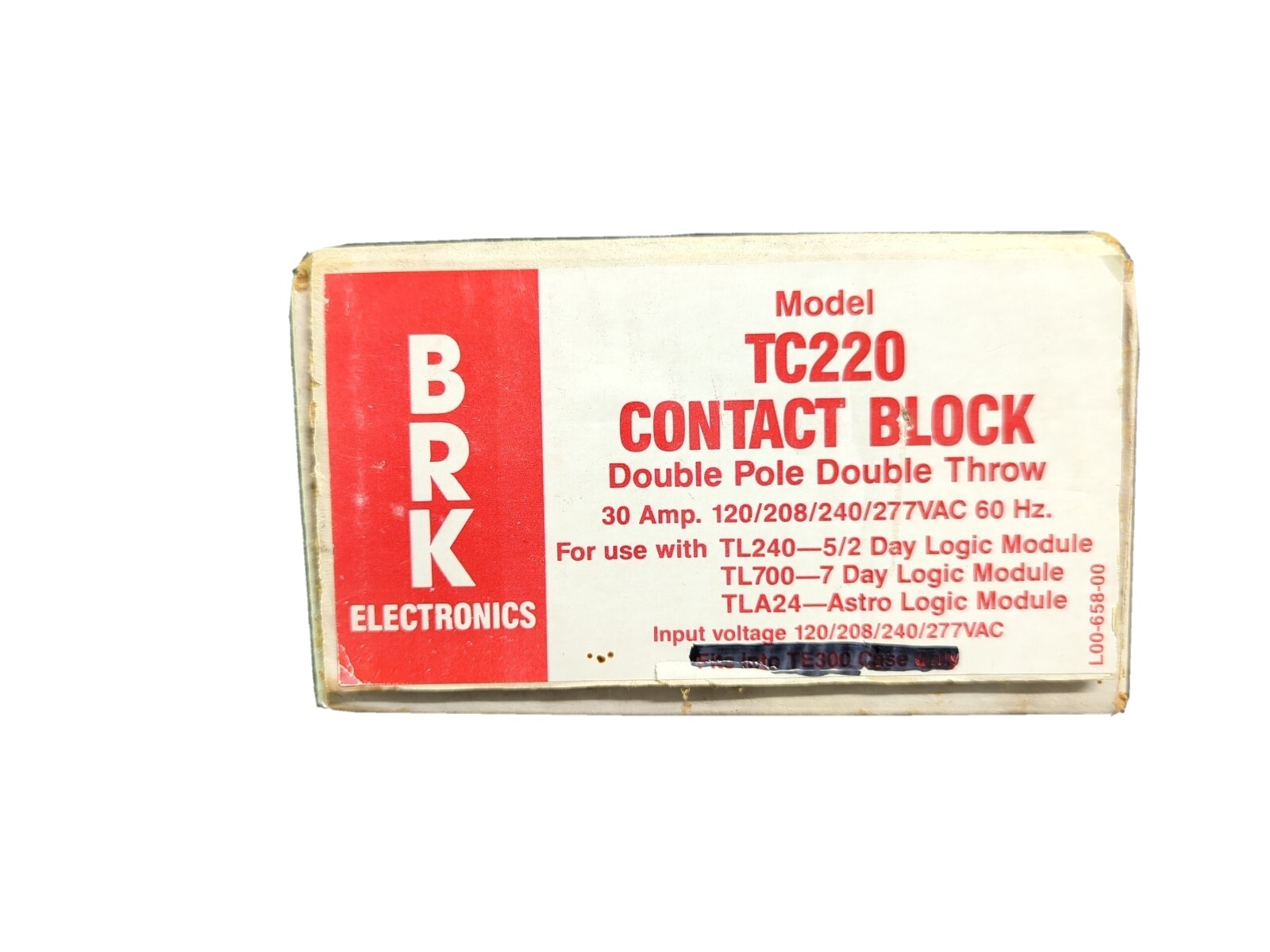 Double Pole Double Throw 30A BRK TC220 Switch Block 120/208/240/277VAC 60Hz