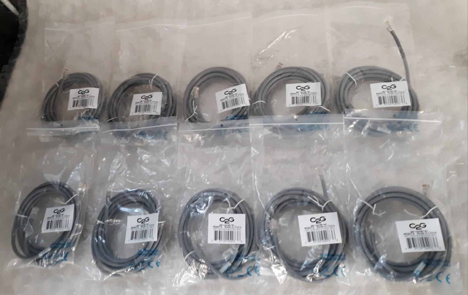 Lot of 10 C2G #04073 10Ft. Cat6 Non Booted Ethernet Network Cables NEW *SEALED*