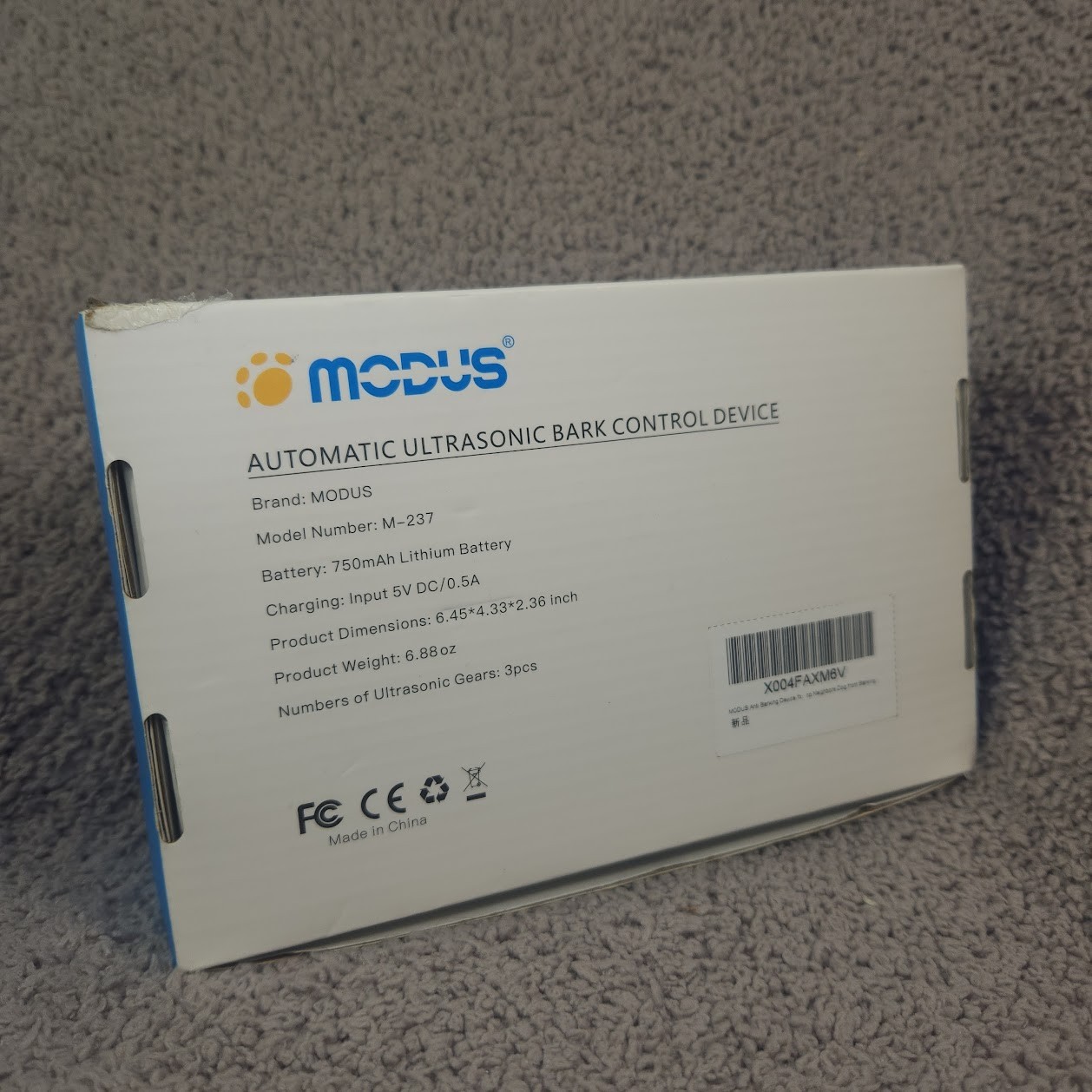 MODUS M237 Automatic Ultrasonic Bark Control Trainer - NEW Open Box