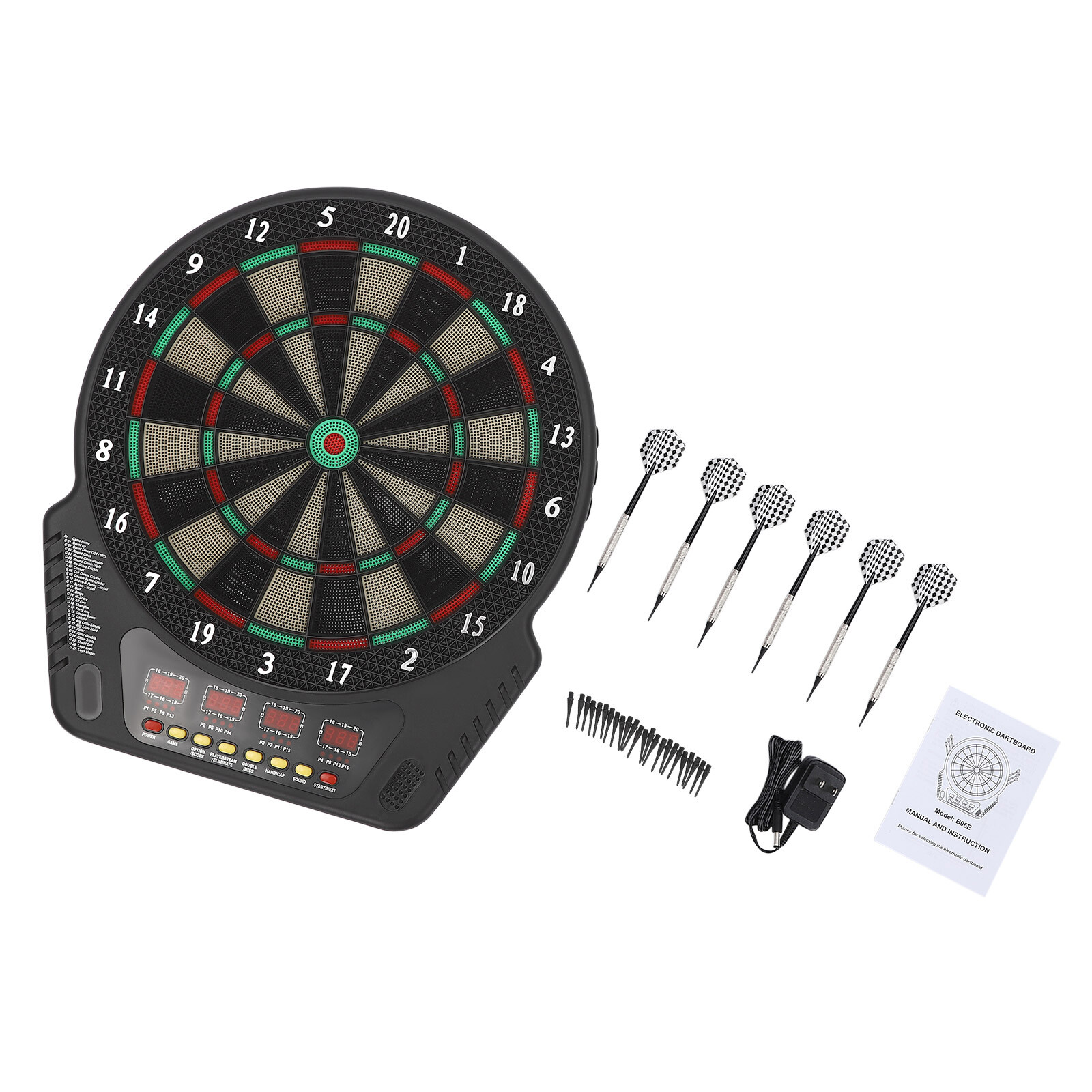 8 Levels Electronic Dart Board Wall Mounted Innovative Dart Machine w/ 6 Darts