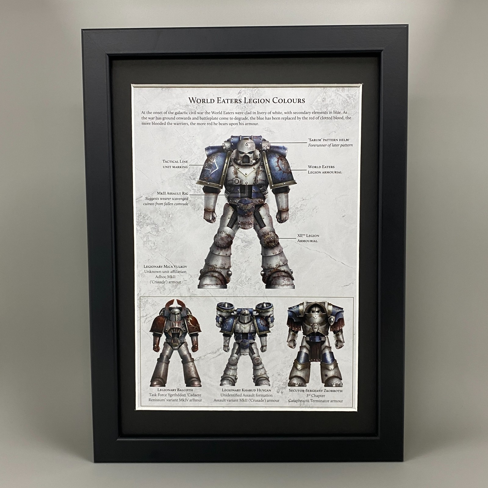WORLD EATERS FRAMED ART CHAOS SPACE MARINES HORUS HERESY WARHAMMER 40K 40,000
