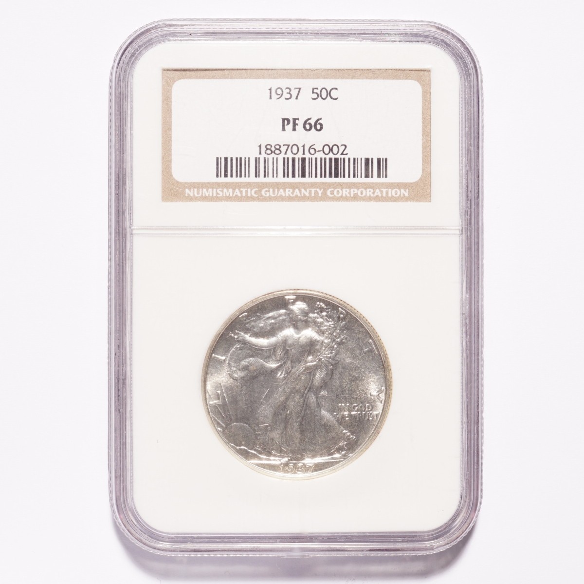 1937 Walking Liberty Silver Half Dollar NGC PF66