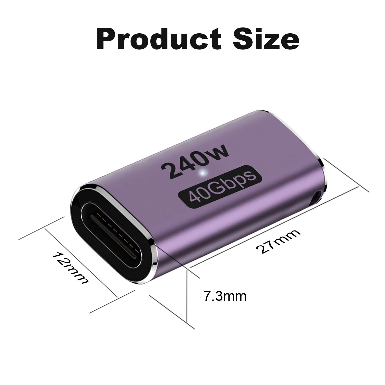 2 Pack 240W USB C Adapter Type C Female to Female 40Gbps Coupler Connector