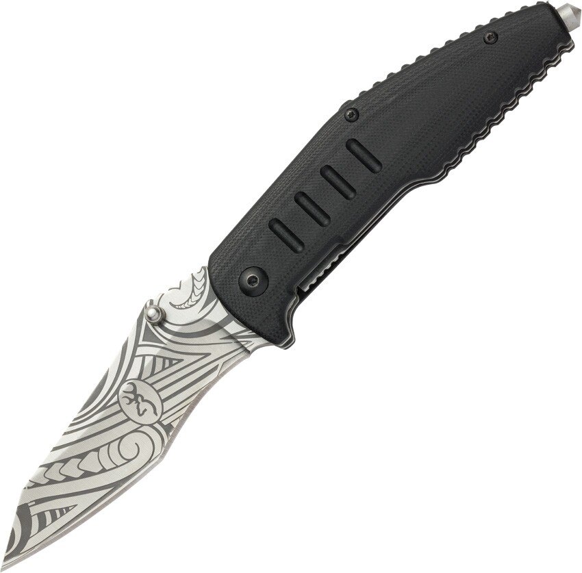 Browning - Wihongi G-10 Spring Assist A/O Knife Etched w/ Glass Breaker BR0168