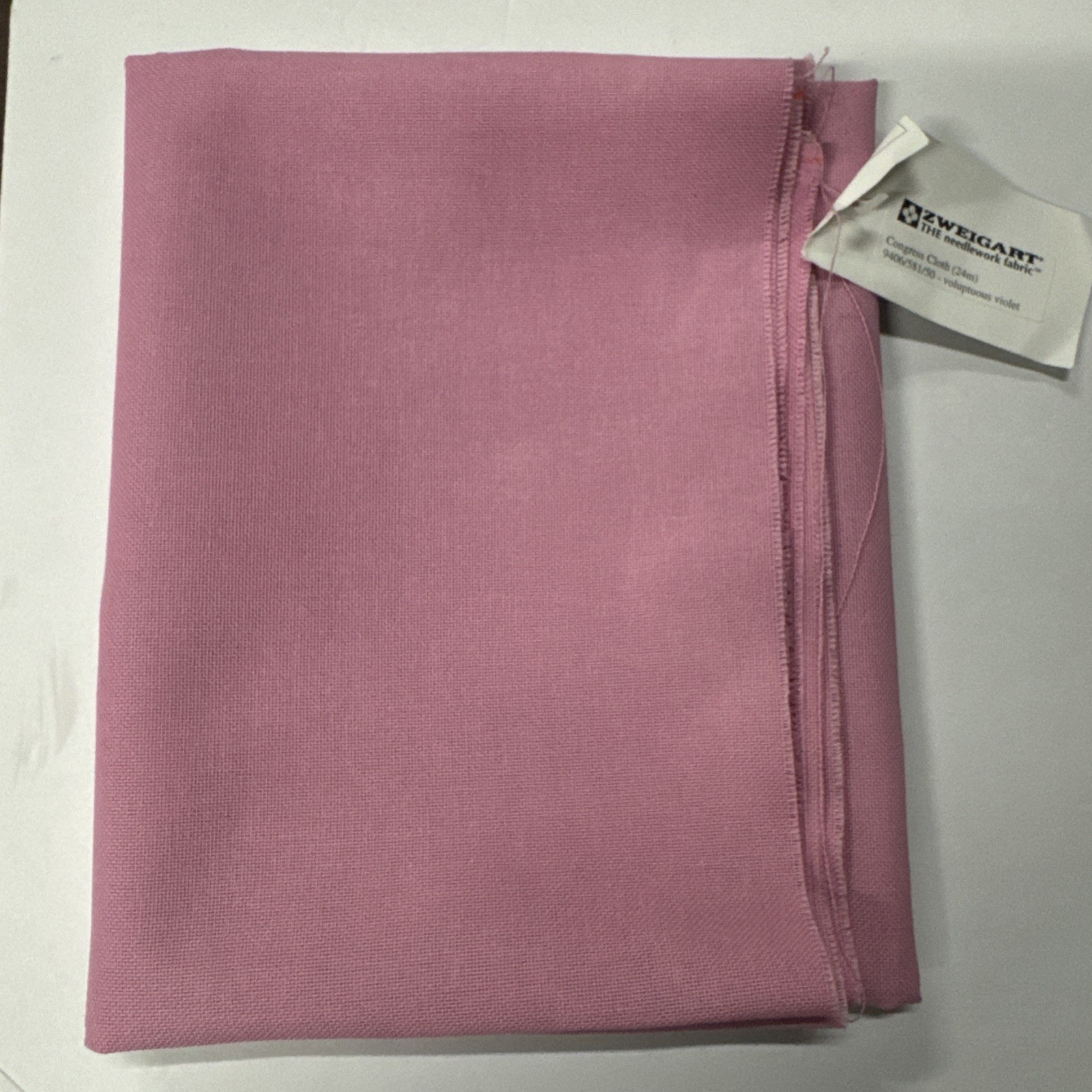Zweigart Congress Cloth In Pink/VOLUPTUOUS VIOLET 1yd (37x48) 24m-see Photos NOS