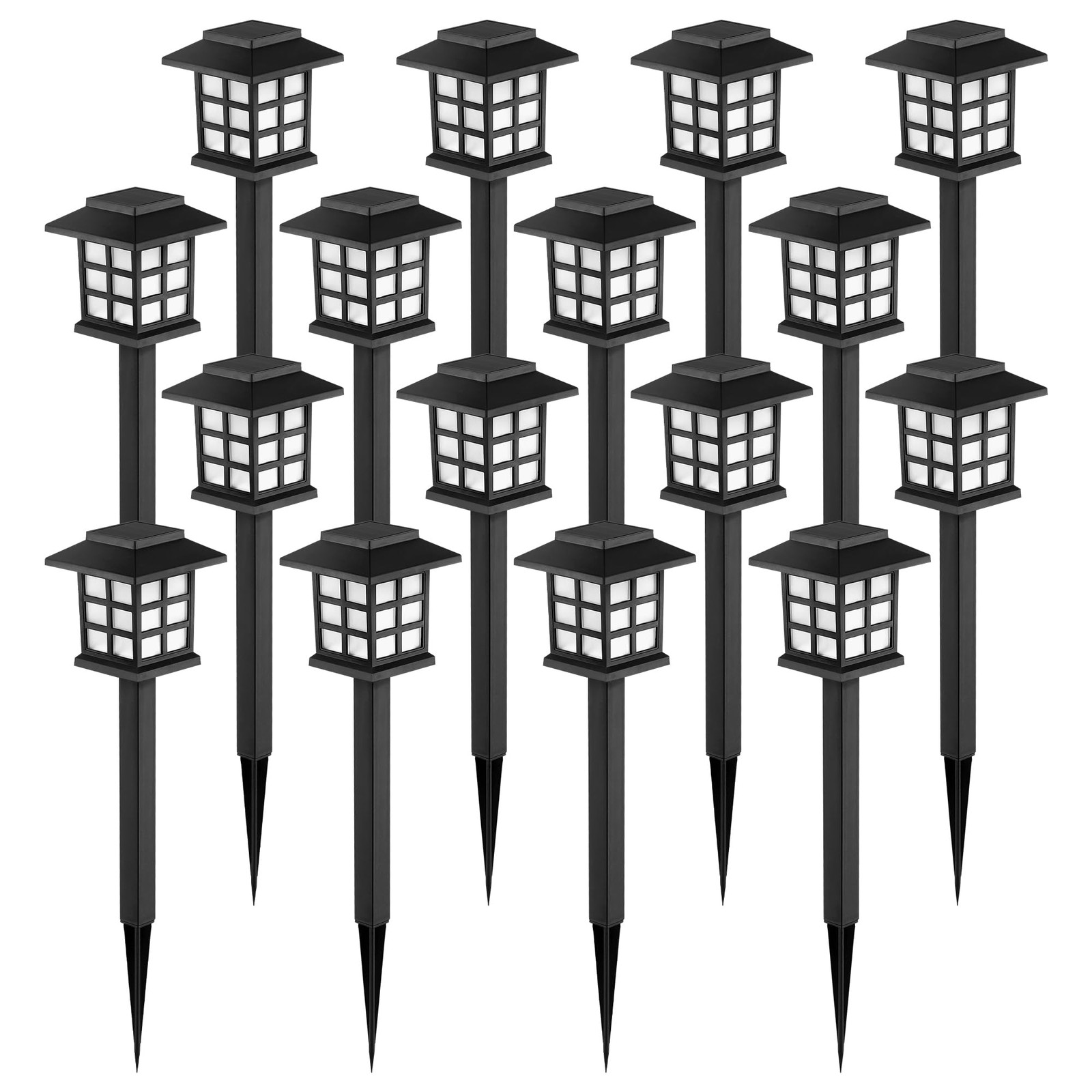 Solar Outdoor Lights 16 Pack LED Waterproof Walkway GIGALUMI Maintain Hours