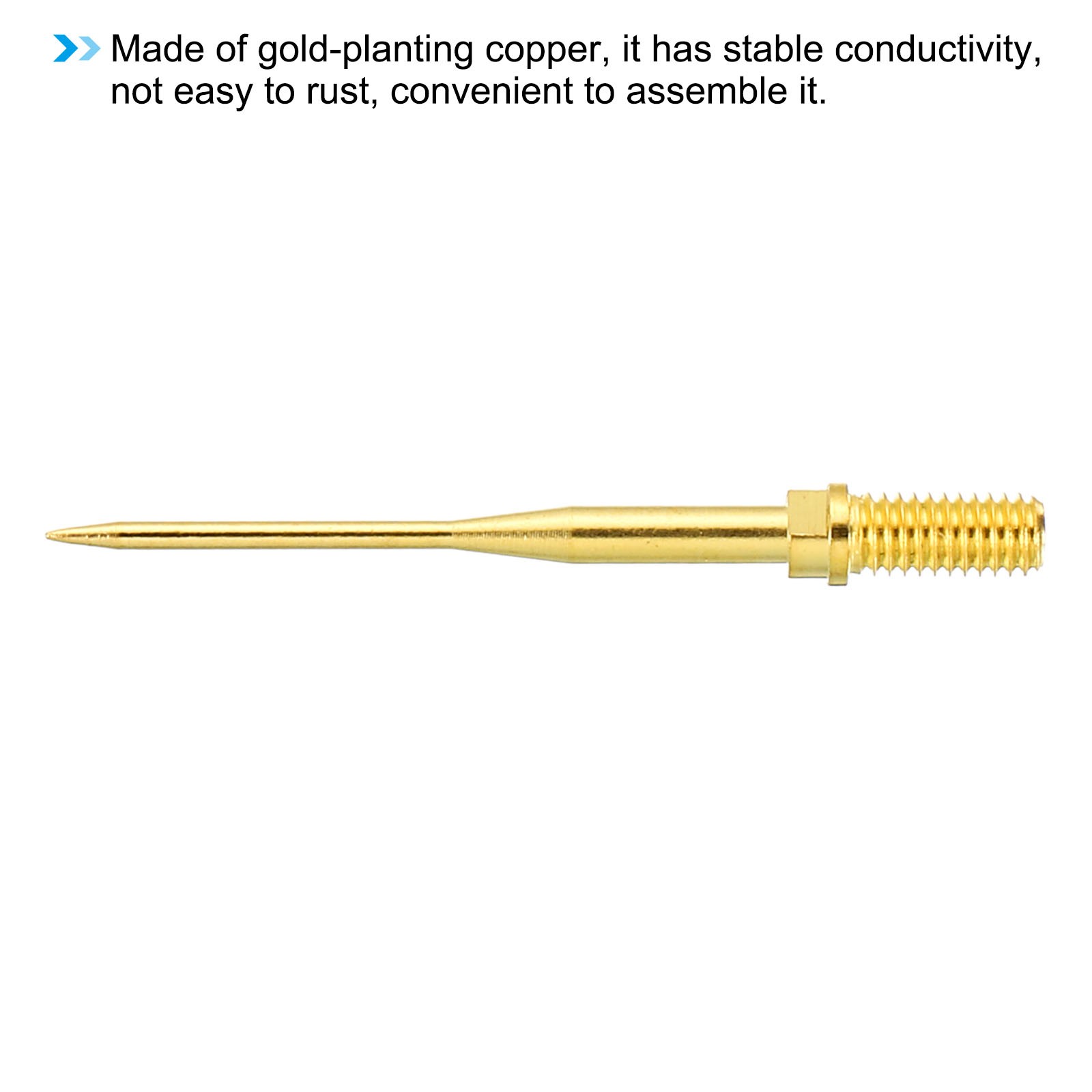 4Pcs Test Probe Pins 1mm Copper Multimeter Extention Probe Needle Gold