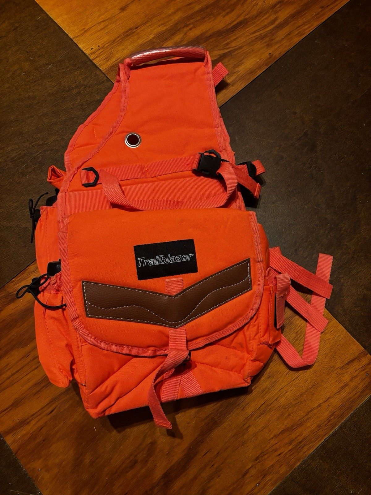 Trailblazer Orange Saddle Bag, Buckle Closure, Fabric Nylon Strap