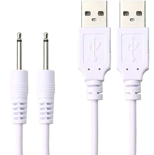 2 Pack Wand Charger Replacement DC Charging Cable Set 3.3 feet, White