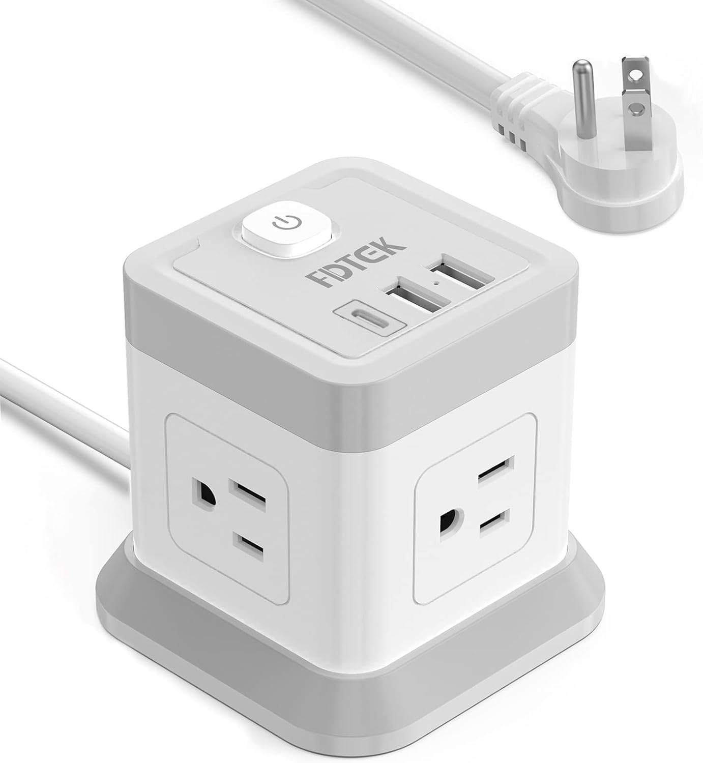 Power Strip with USB C, Desktop Power Cube Strip, 10 FT Extension Cord with 4...