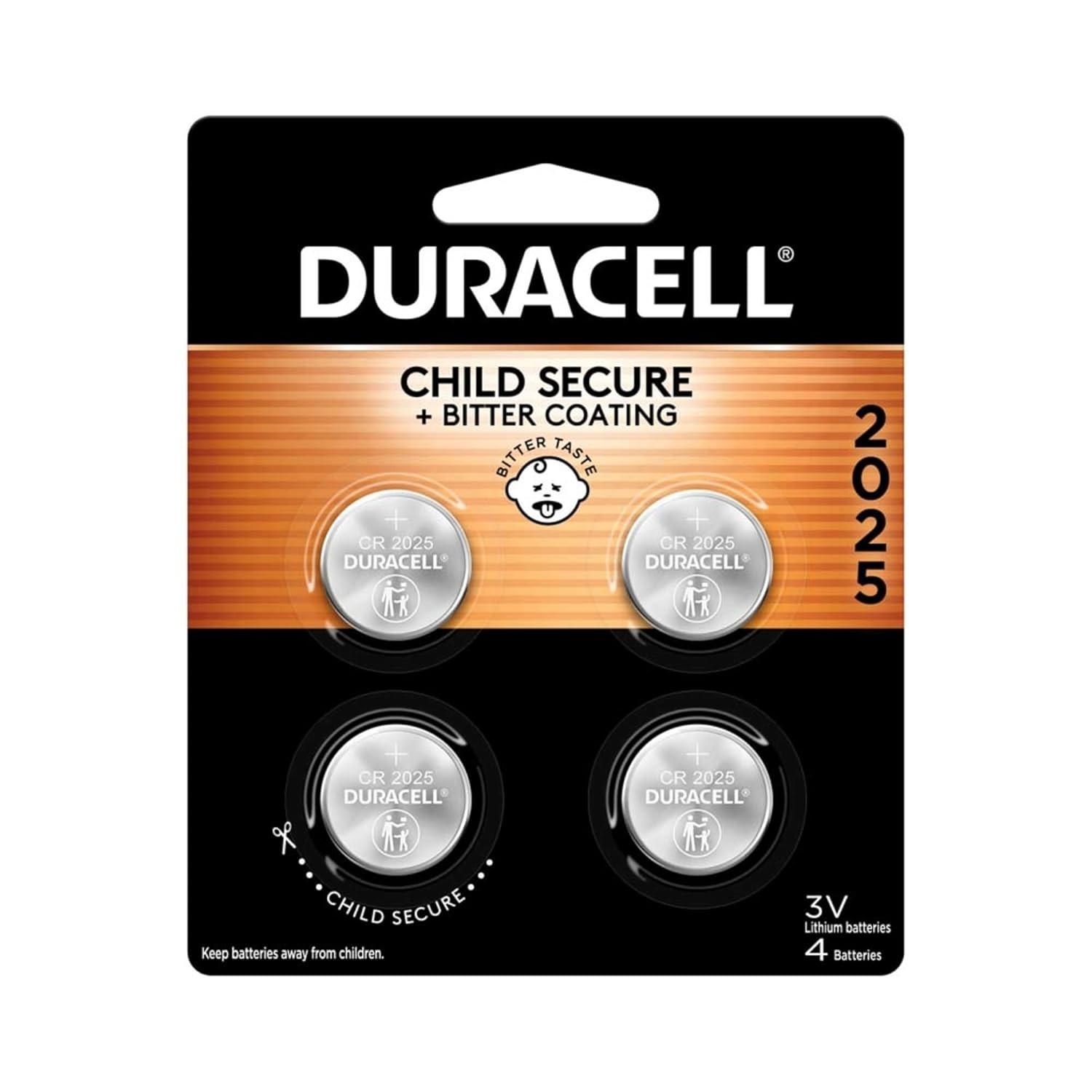 Lithium Battery, 4 Count (Pack of 1) Child Safety Features, Lithium Coin Battery