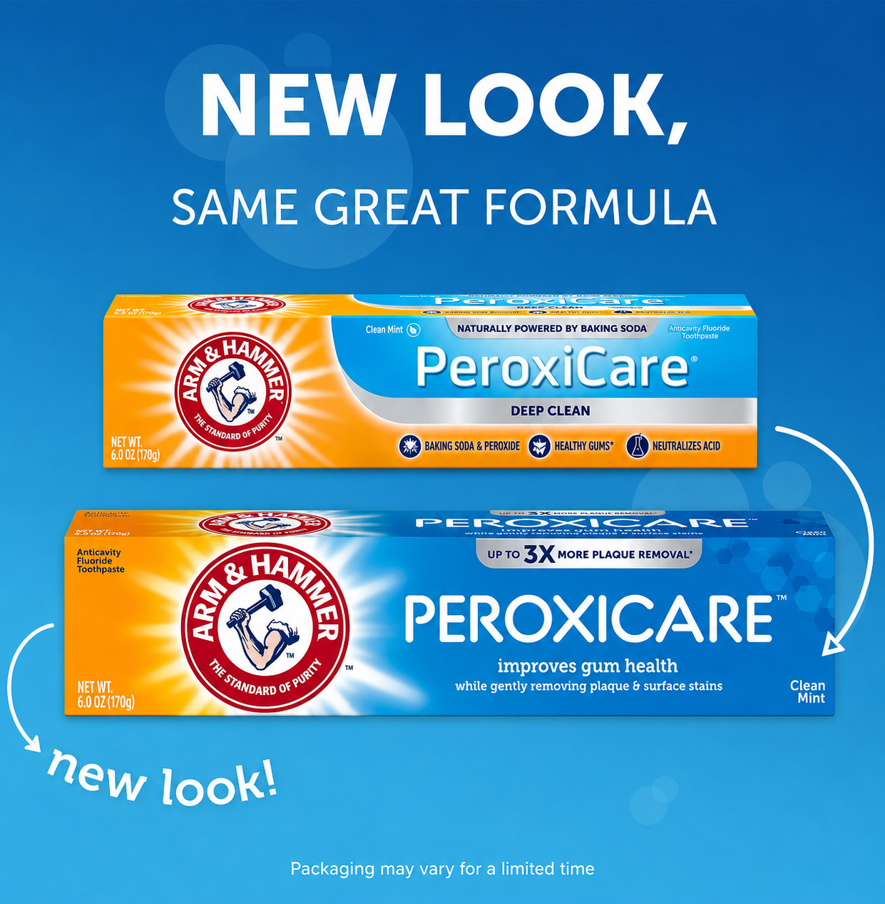 Arm & Hammer Peroxicare Toothpaste Clean Mint Fluoride 6 oz Value 2 Pack