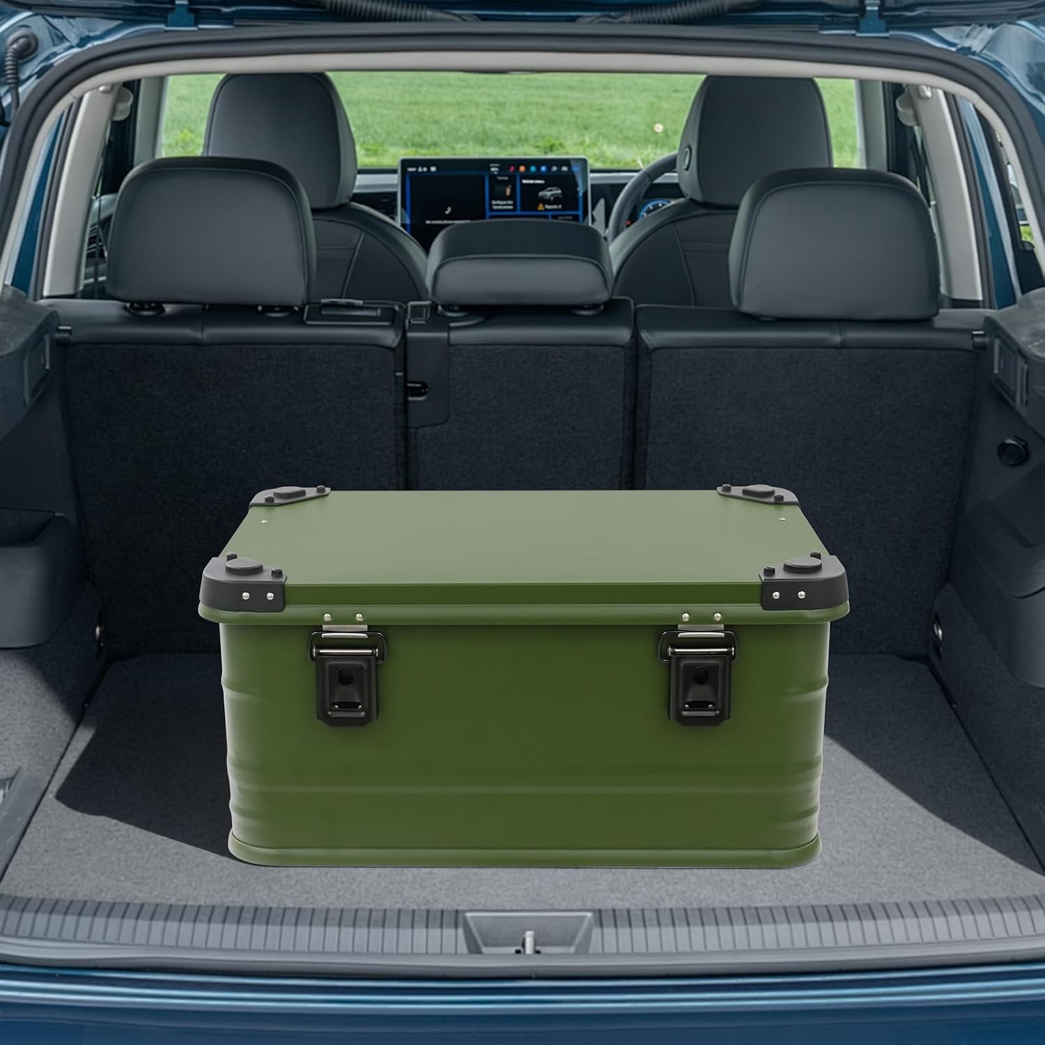Storage Box, 13.21 Gal Metal Cargo Case,for Logistics, Storage, Camping