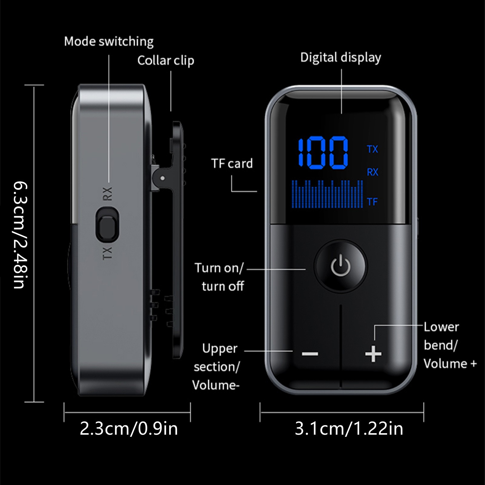 Bluetooth 5.4 Transmitter and Receiver with Digital Display 3.5mm Aux Adapter