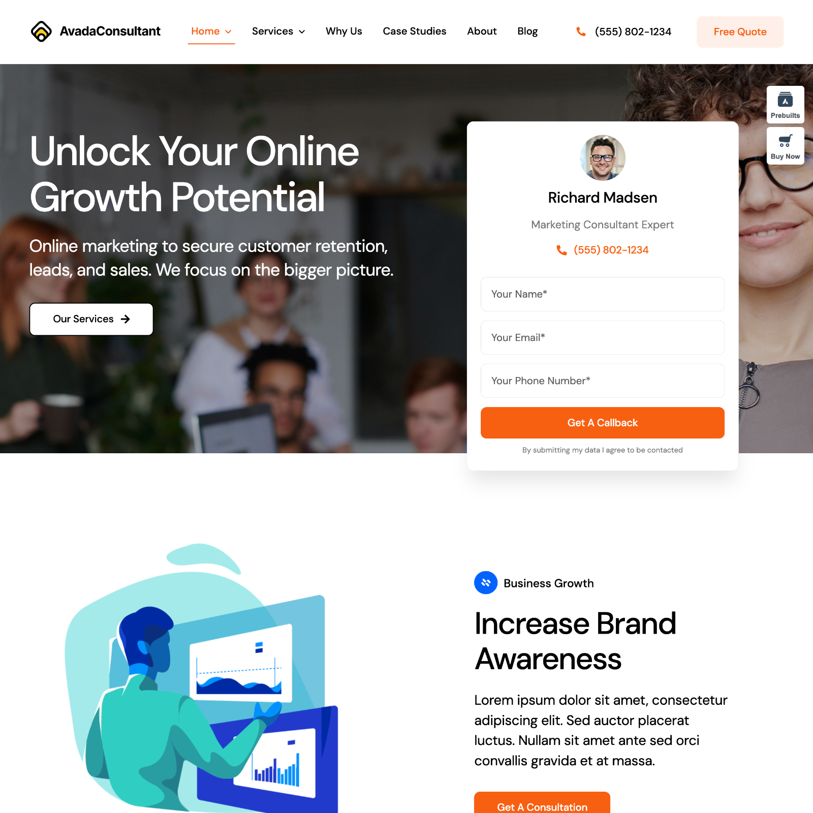 Marketing Consultant Website Design with Free VPS Web Hosting and Installation