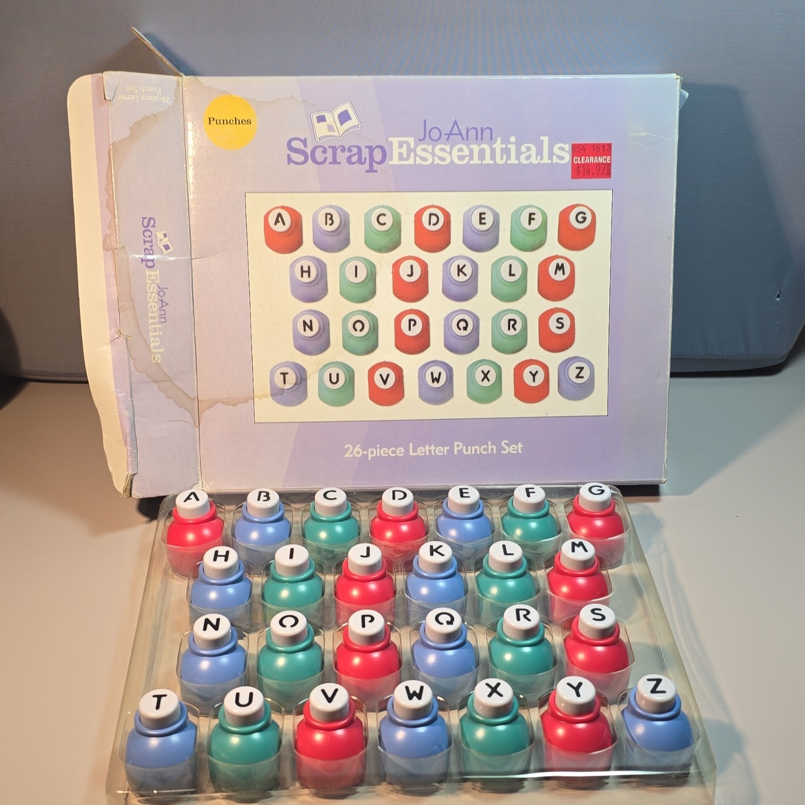 Jo-Ann ScrapEssentials Scrap Essentials 26pc A-Z Letter Punch Set RN 35055  1"