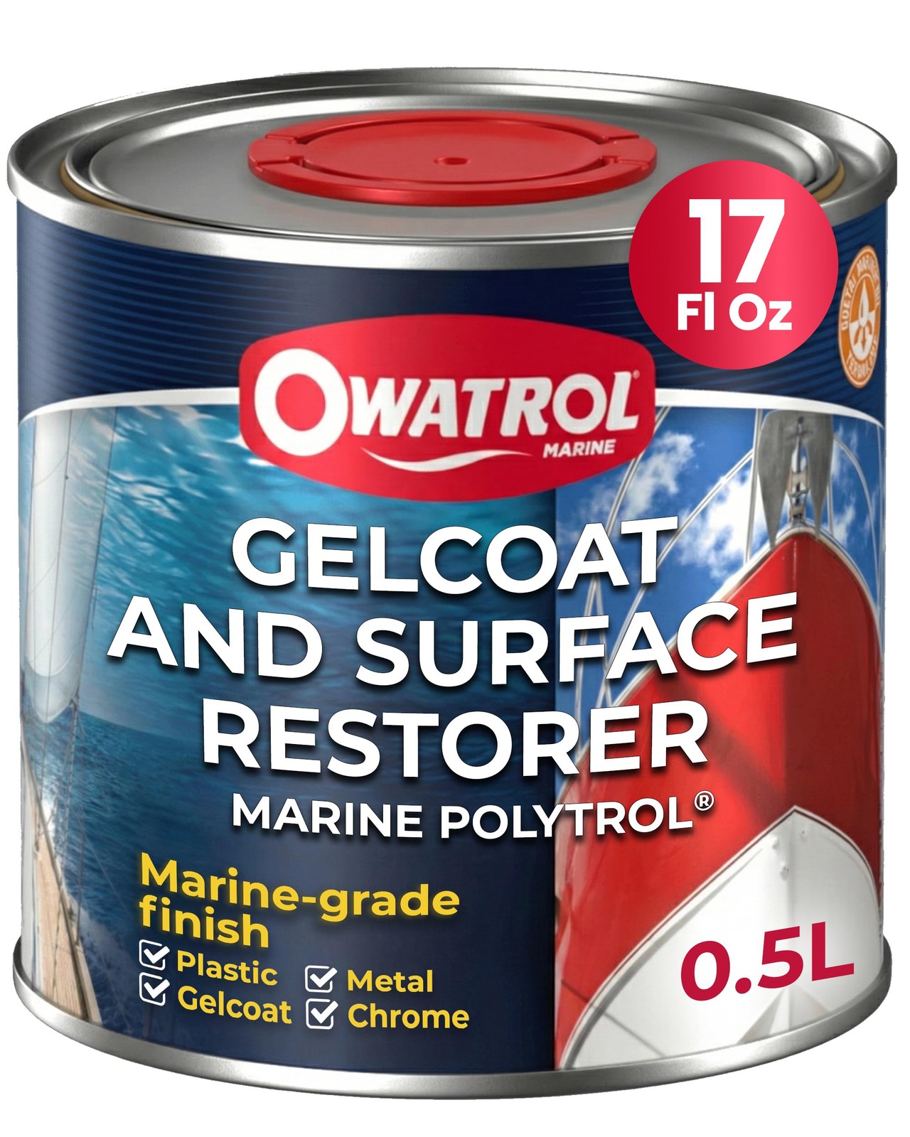 Marine Polytrol 17 Oz - Boat Gelcoat Restorer, Protective Color Restorer for Mar