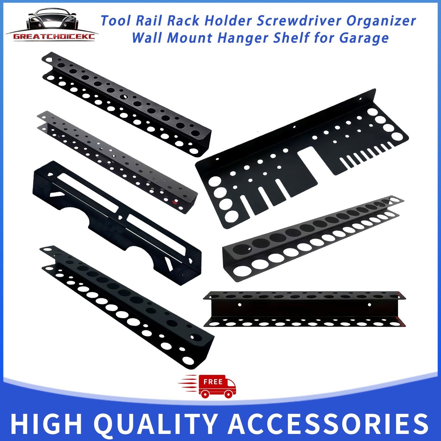 Wall Mount Tool Rack Holder Screwdriver Organizer Hanger Shelf For Storage