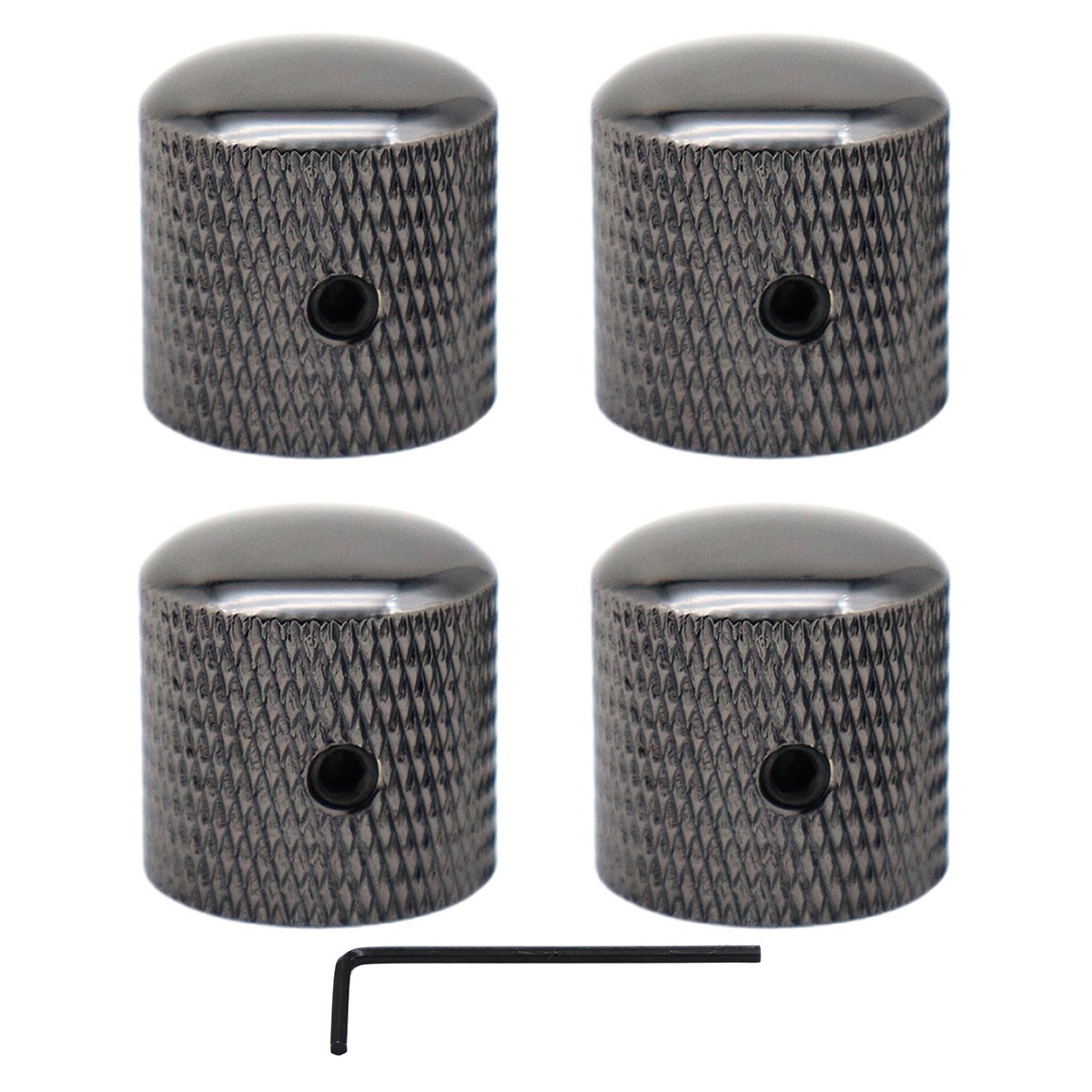 4Pcs Metal Dome guitar Knobs Volume Tone Guitar Speed Control Knobs Black Nickel