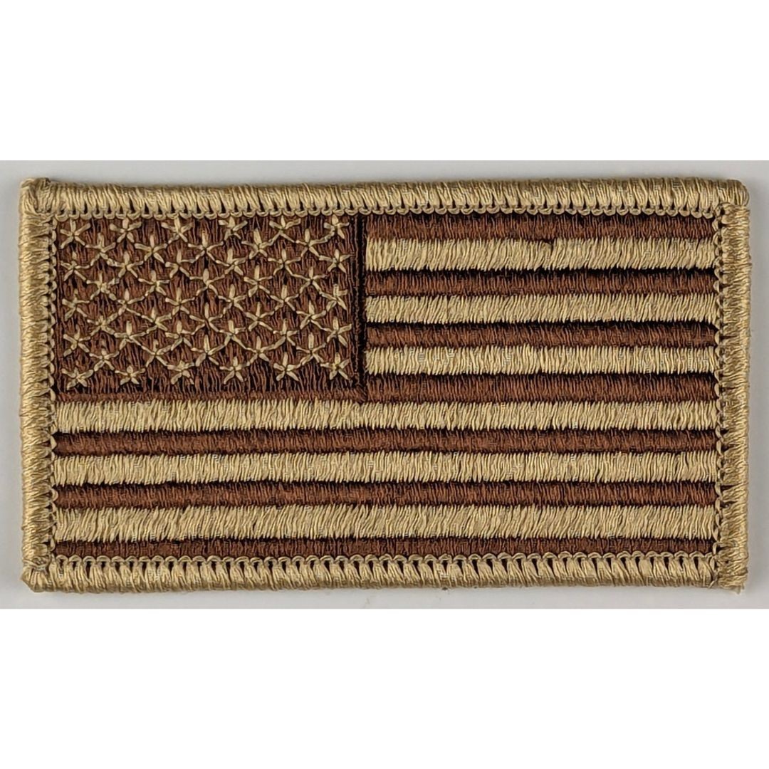 American Flag Patch - Subdued Desert Sand Tan - Sew-On Tactical Patch