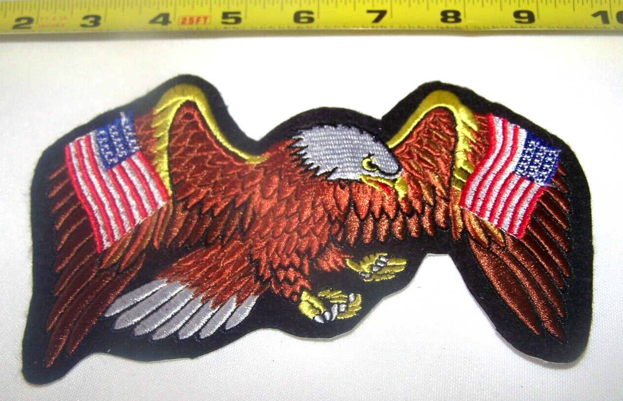 Harley Rider Eagle Wings Patch Jacket HOG Twin American Flags